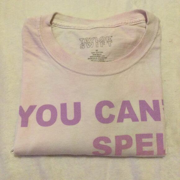 Taylor Swift "You Can't Spell Awesome Without Me" Shirt Pink and White Tie Dye M - Picture 7 of 7